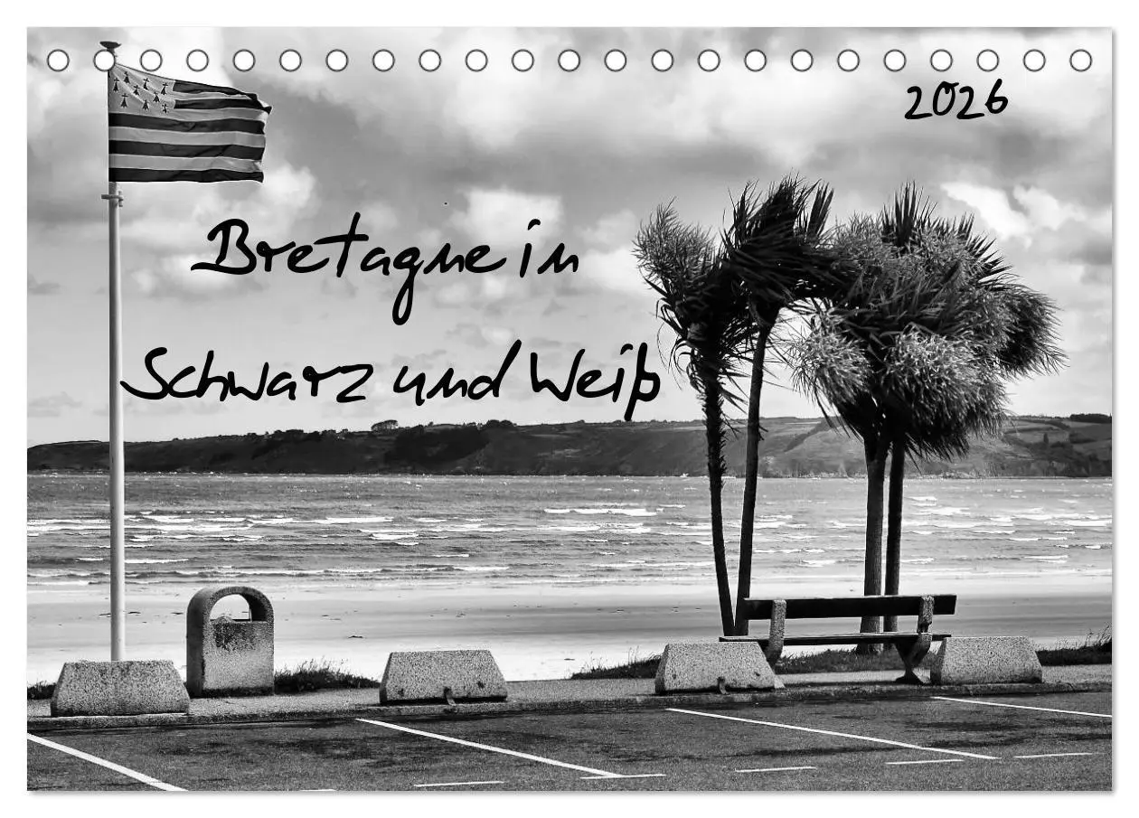Cover: 9783516097924 | Bretagne in Schwarz und Weiß 2026 (Tischkalender 2026 DIN A5 quer),...
