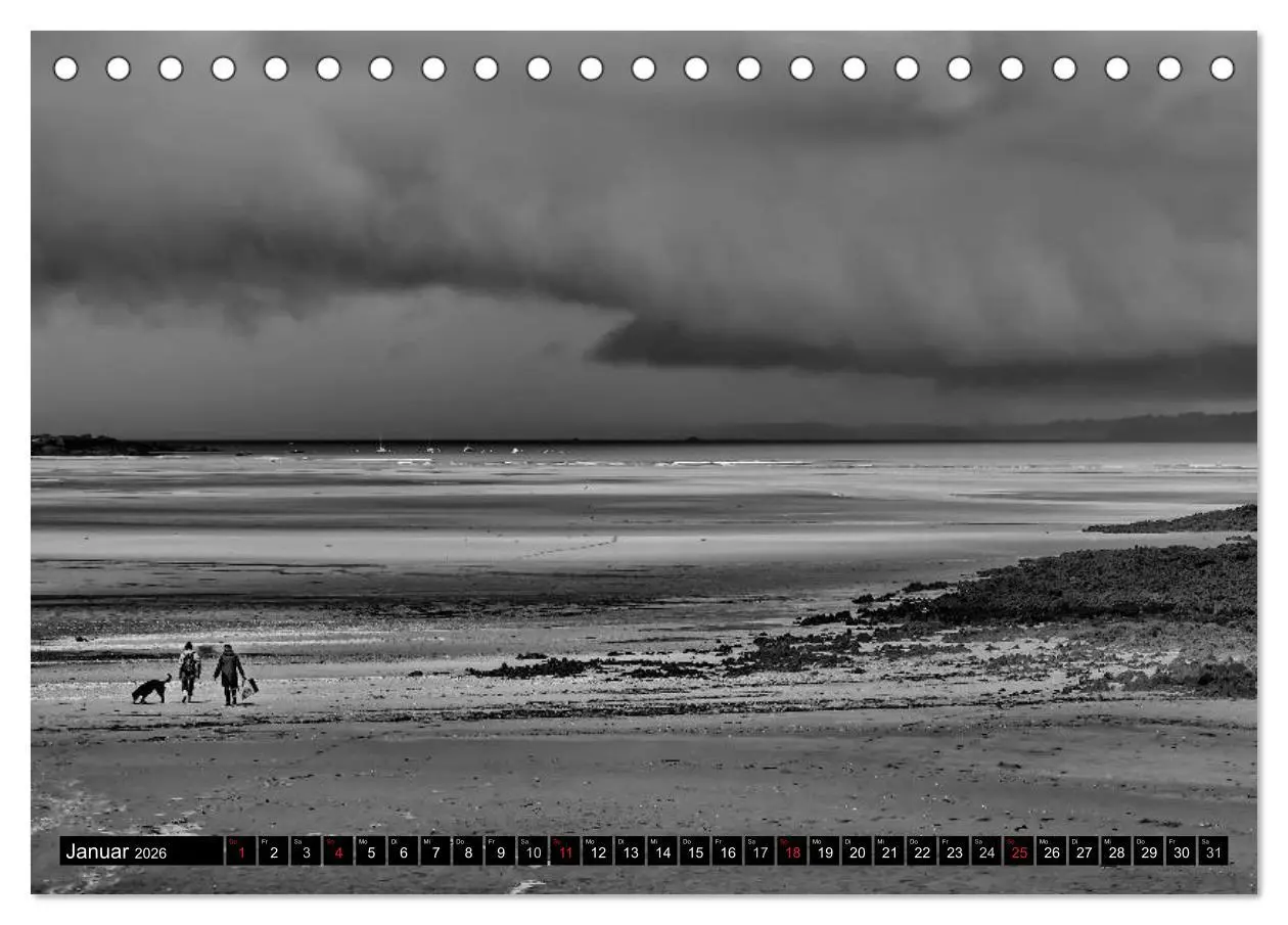 Bild: 9783516097924 | Bretagne in Schwarz und Weiß 2026 (Tischkalender 2026 DIN A5 quer),...