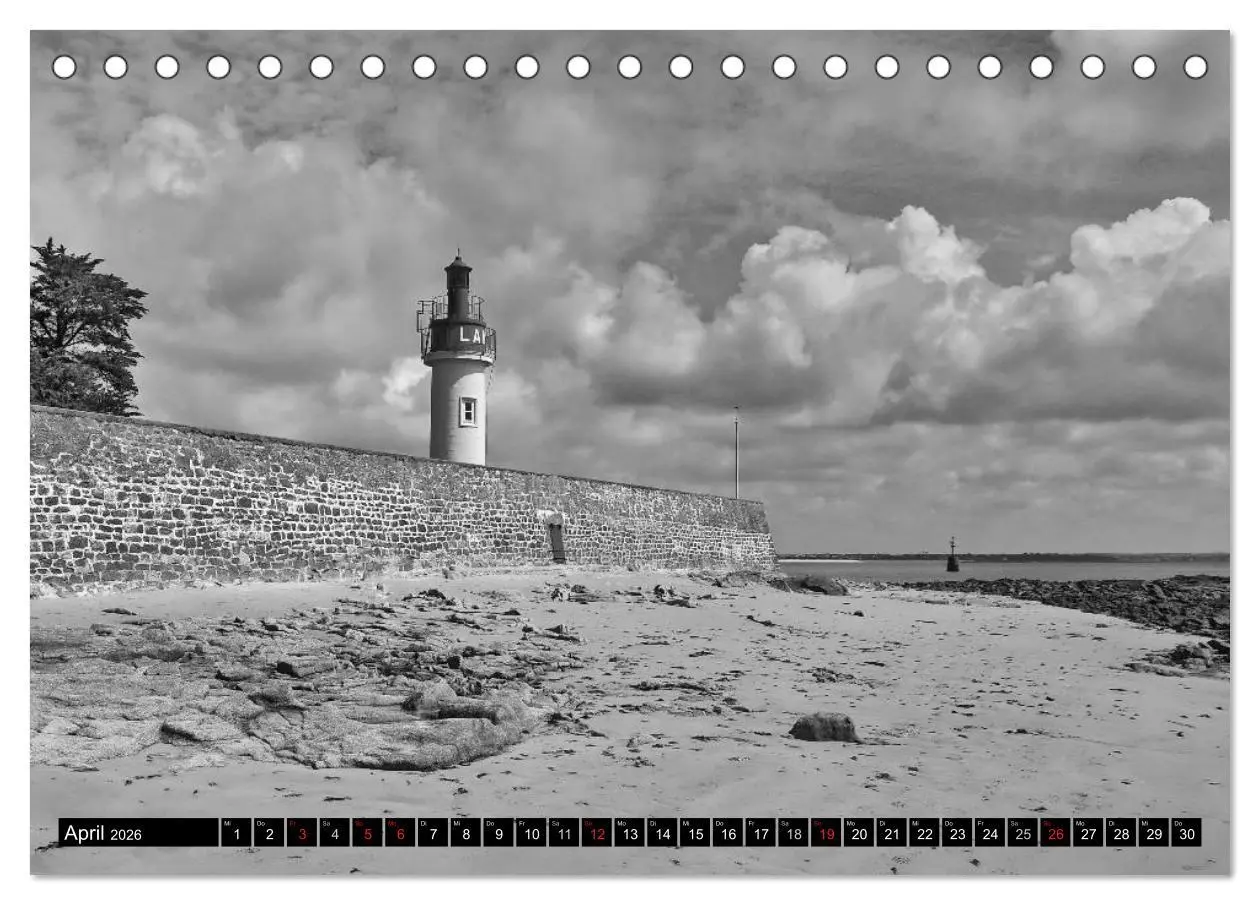 Bild: 9783516097924 | Bretagne in Schwarz und Weiß 2026 (Tischkalender 2026 DIN A5 quer),...