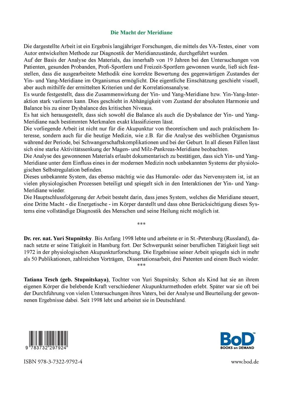 Rückseite: 9783732297924 | Meridiane : Die dritte Macht im Organismus, die Energetische. Teil...