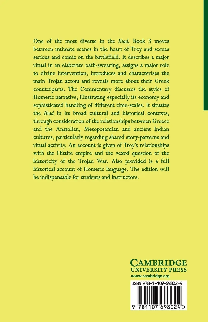 Rückseite: 9781107698024 | Homer | Iliad Book III | Homer | Taschenbuch | Englisch | 2019