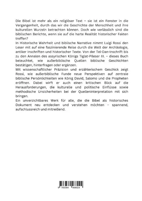 Rückseite: 9783384468024 | Historische Wahrheit und biblische Narrative | Luigi Rossi | Buch
