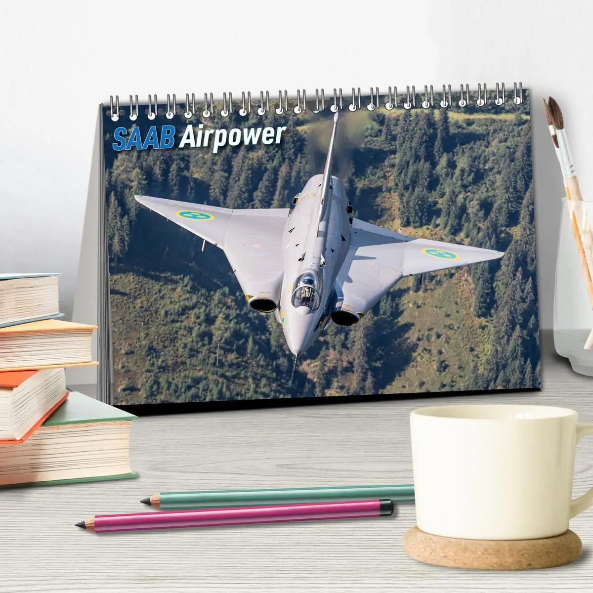 Bild: 9783457728024 | Saab Airpower (Tischkalender 2026 DIN A5 quer), CALVENDO...