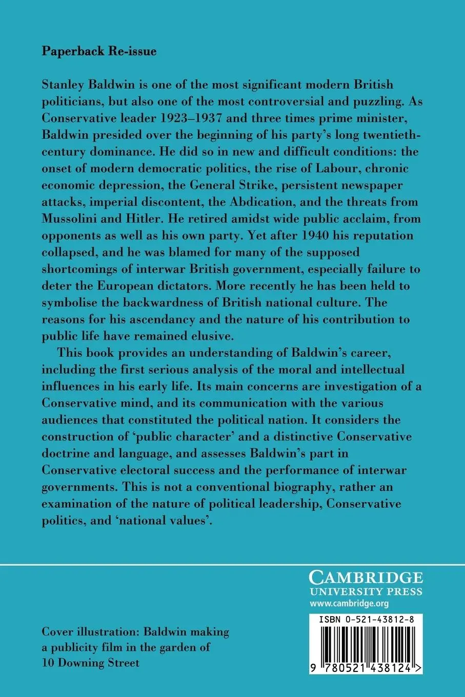 Rückseite: 9780521438124 | Stanley Baldwin | Conservative Leadership and National Values | Buch