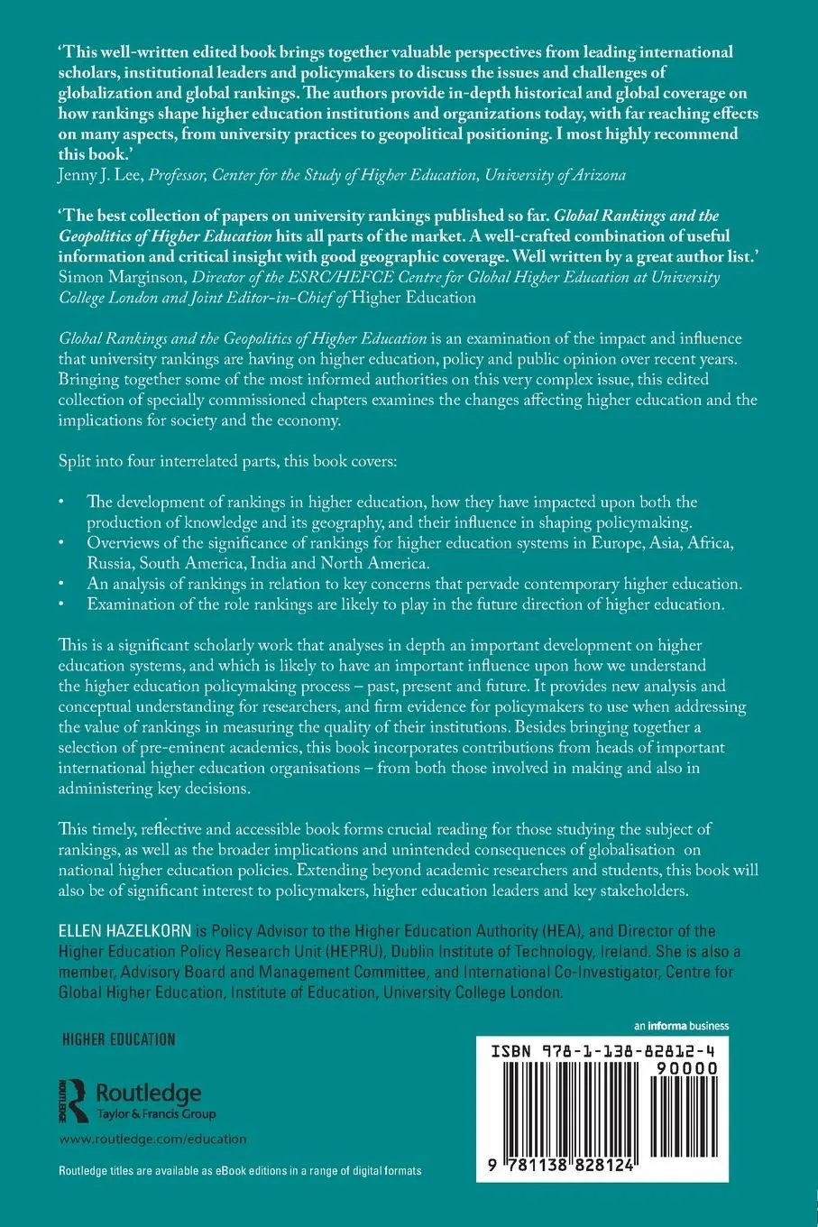 Rückseite: 9781138828124 | Global Rankings and the Geopolitics of Higher Education | Hazelkorn