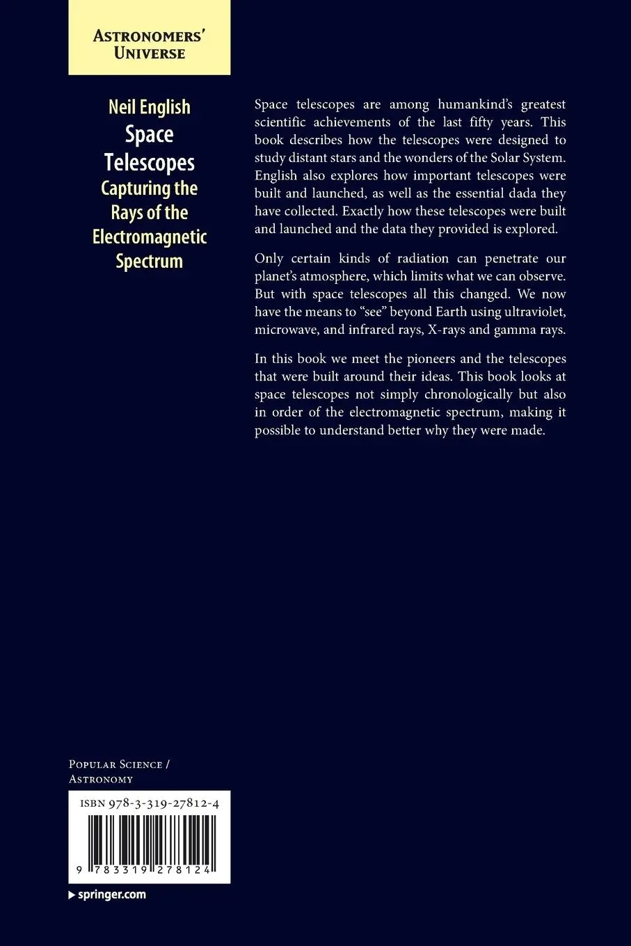 Rückseite: 9783319278124 | Space Telescopes | Capturing the Rays of the Electromagnetic Spectrum