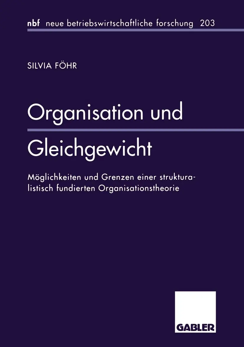 Cover: 9783409128124 | Organisation und Gleichgewicht | Silvia Föhr | Taschenbuch | xvi