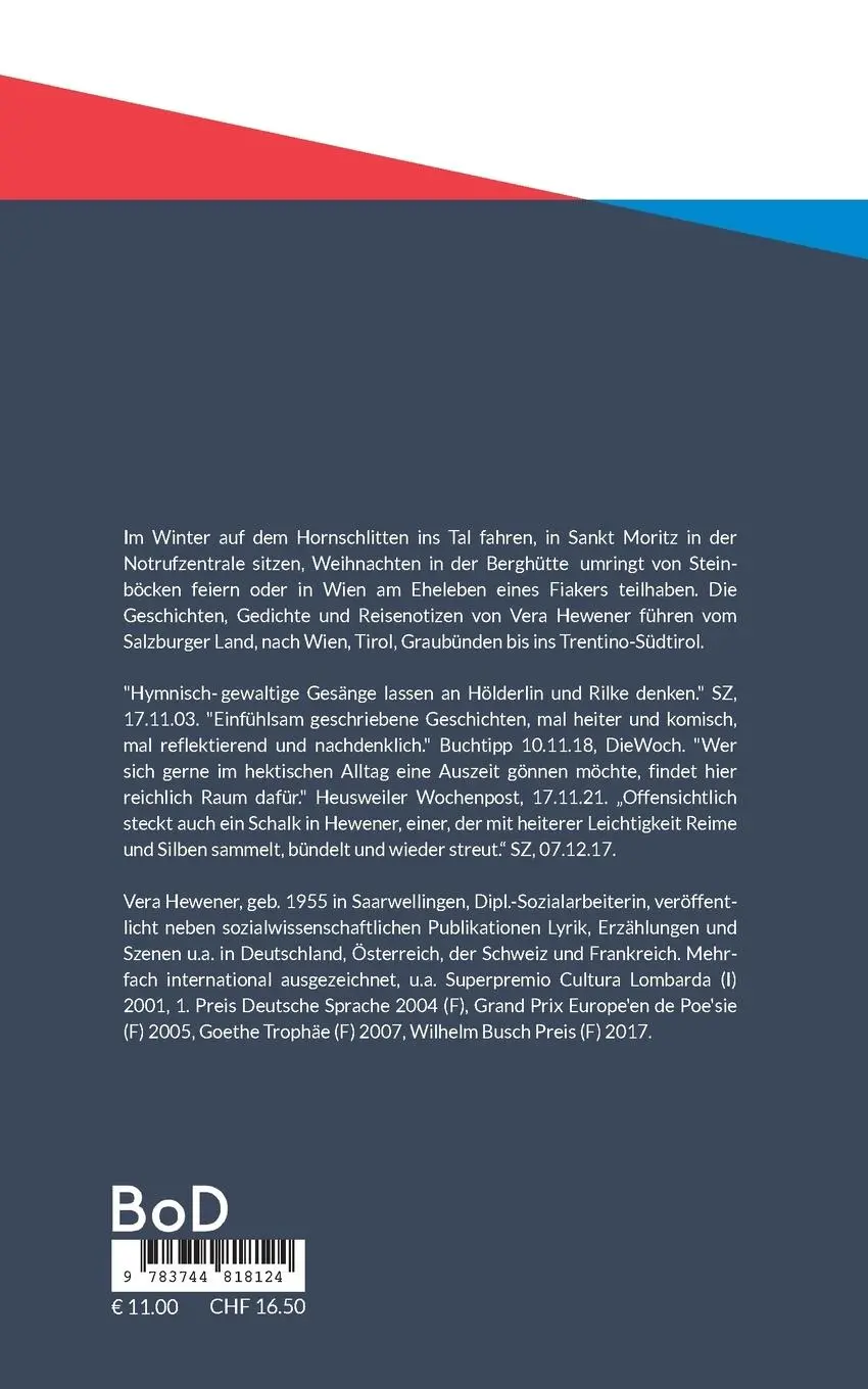 Rückseite: 9783744818124 | Vom Salzburger Land bis Trentino-Südtirol | Vera Hewener | Taschenbuch