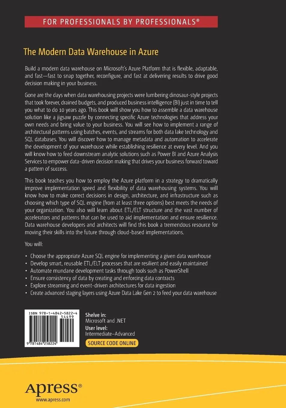 Rückseite: 9781484258224 | The Modern Data Warehouse in Azure | Matt How | Taschenbuch | xxii