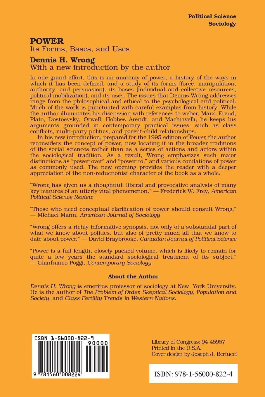 Rückseite: 9781560008224 | Power | Its Forms, Bases and Uses | Dennis Wrong | Taschenbuch | 1995