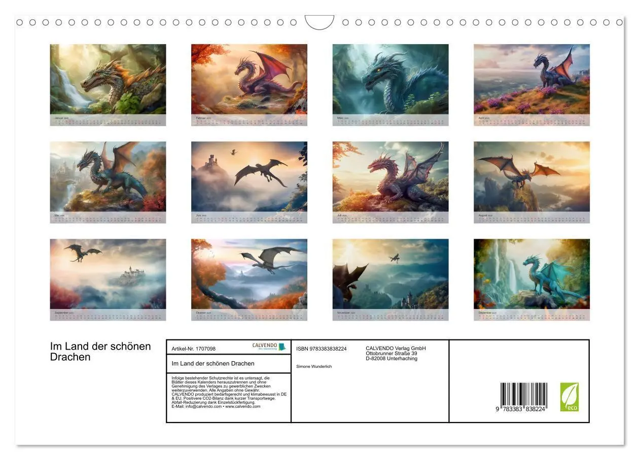 Bild: 9783383838224 | Im Land der schönen Drachen (Wandkalender 2025 DIN A3 quer),...