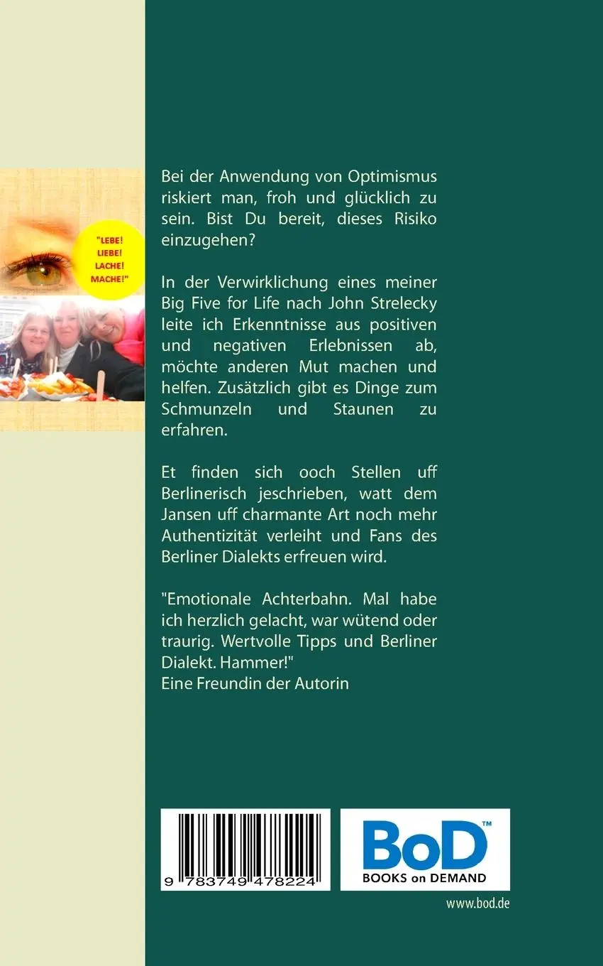 Rückseite: 9783749478224 | Ick bin ne Optimismus-Sau und das ist gut so! | Claudia Serifi | Buch