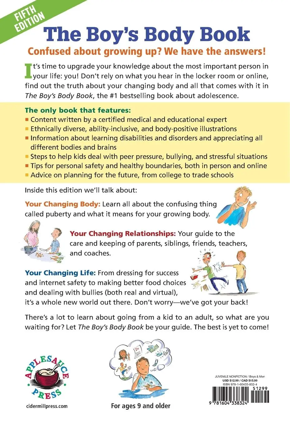 Rückseite: 9781604338324 | Boy's Body Book (Fifth Edition) Softcover | Kelli Dunham | Taschenbuch