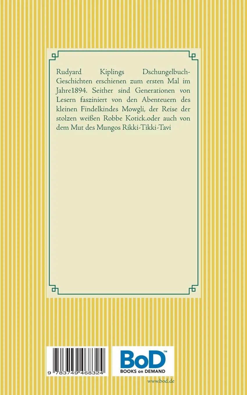 Rückseite: 9783749468324 | Das Dschungelbuch | Band 14 | Rudyard Kipling | Taschenbuch | 144 S.