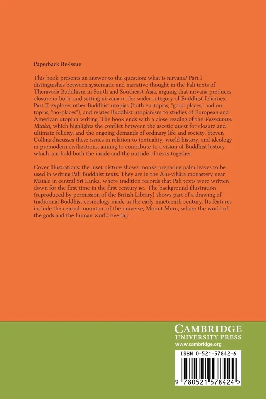 Rückseite: 9780521578424 | Nirvana and Other Buddhist Felicities | Steven Collins (u. a.) | Buch