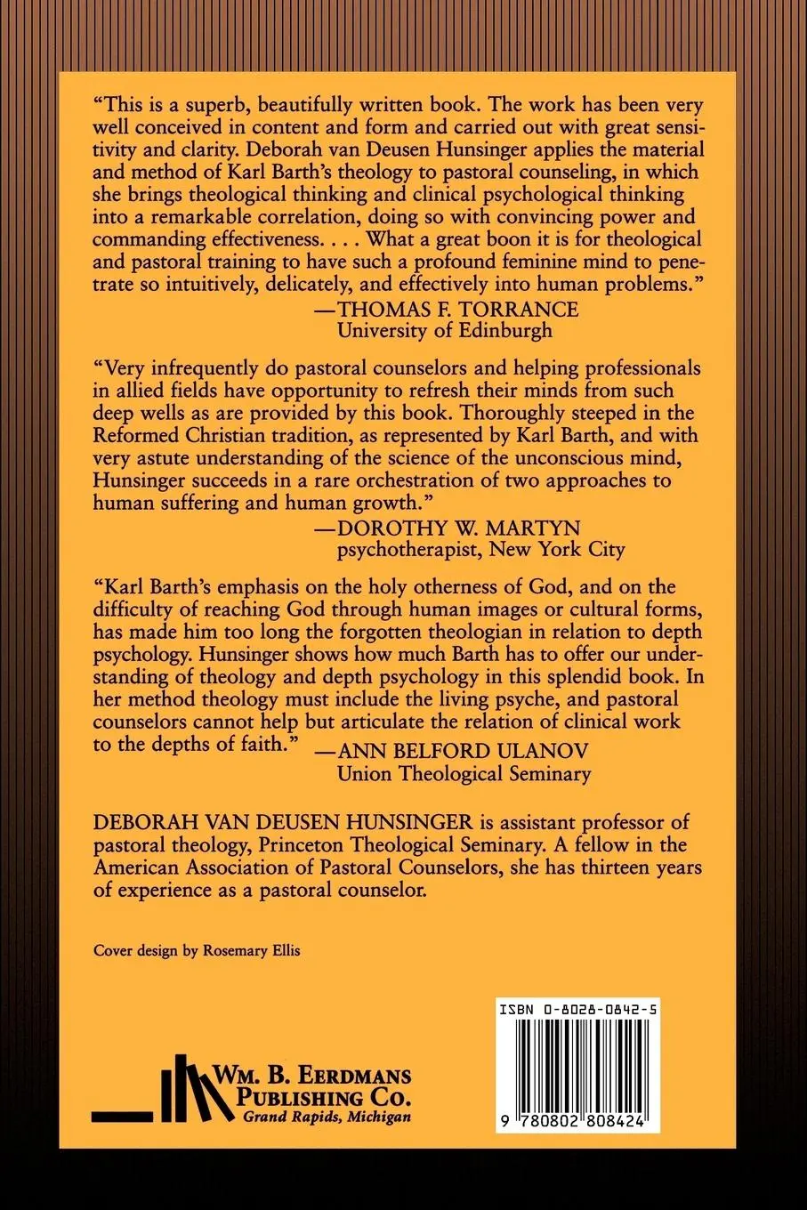 Rückseite: 9780802808424 | Theology and Pastoral Counseling | A New Interdisciplinary Approach
