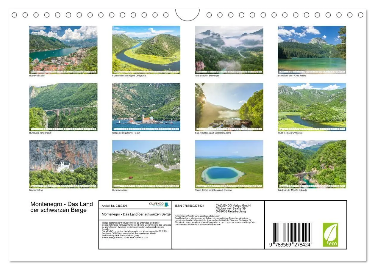 Bild: 9783569278424 | Montenegro - Das Land der schwarzen Berge (Wandkalender 2027 DIN A4...