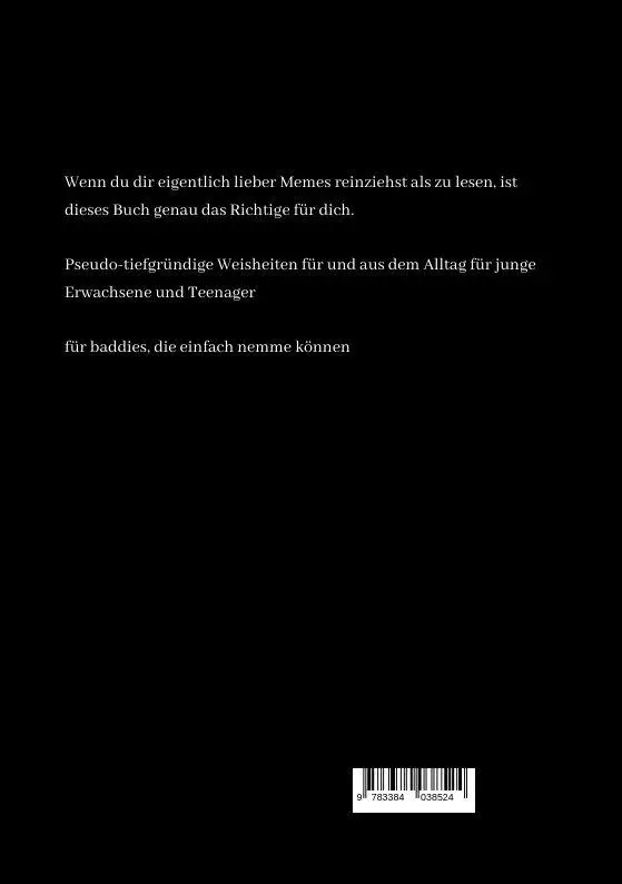 Rückseite: 9783384038524 | voll tiefgründig | für baddies, die einfach nemme können | Anna Neise