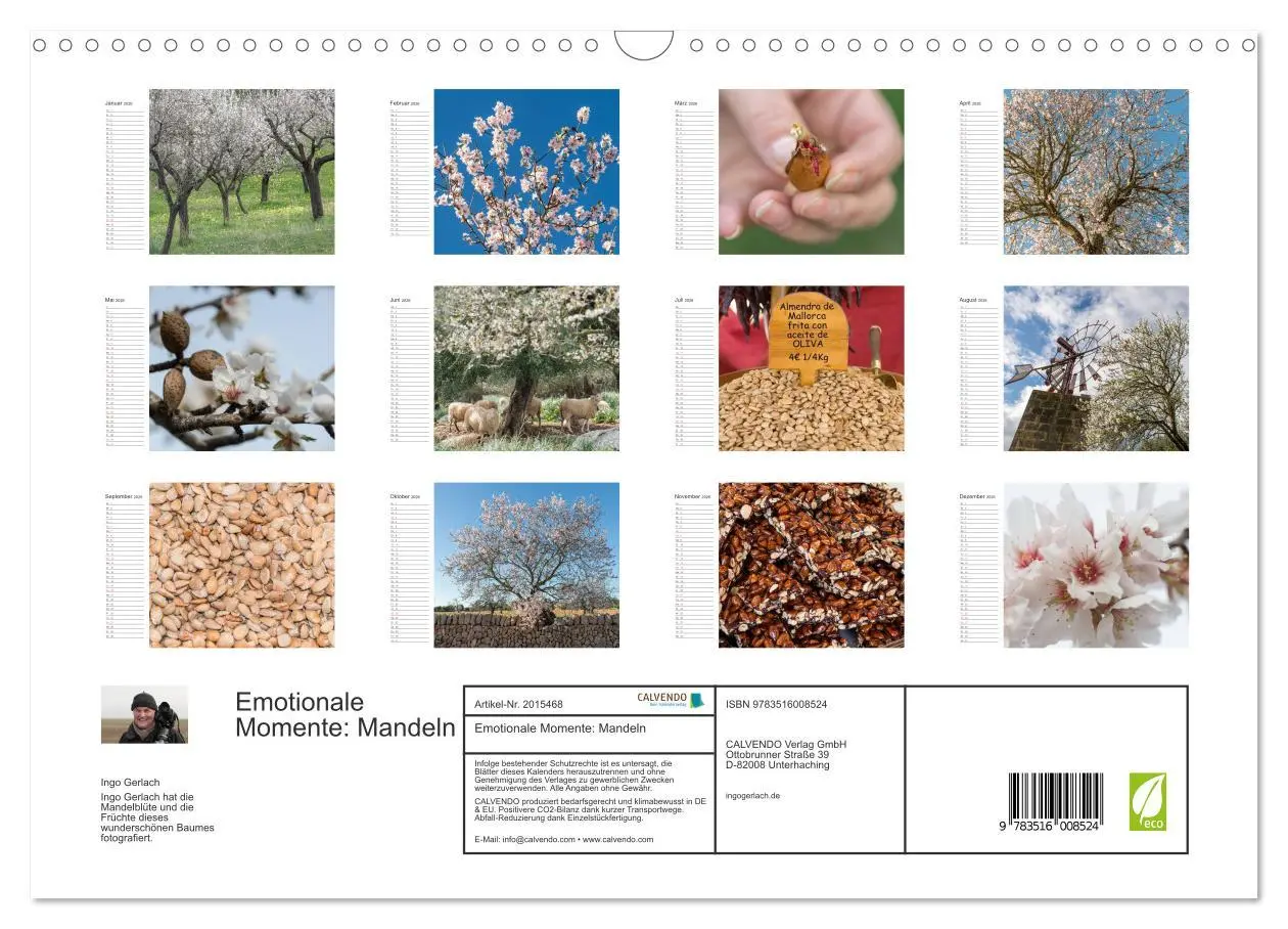 Bild: 9783516008524 | Emotionale Momente: Mandeln (Wandkalender 2026 DIN A3 quer),...