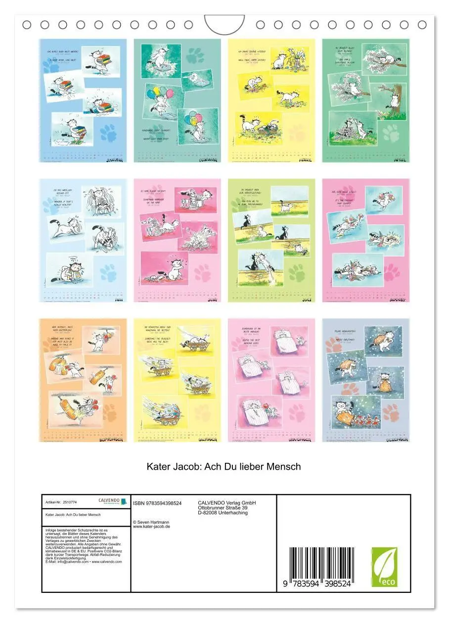 Bild: 9783594398524 | Kater Jacob: Ach Du lieber Mensch (Wandkalender 2027 DIN A4 hoch),...