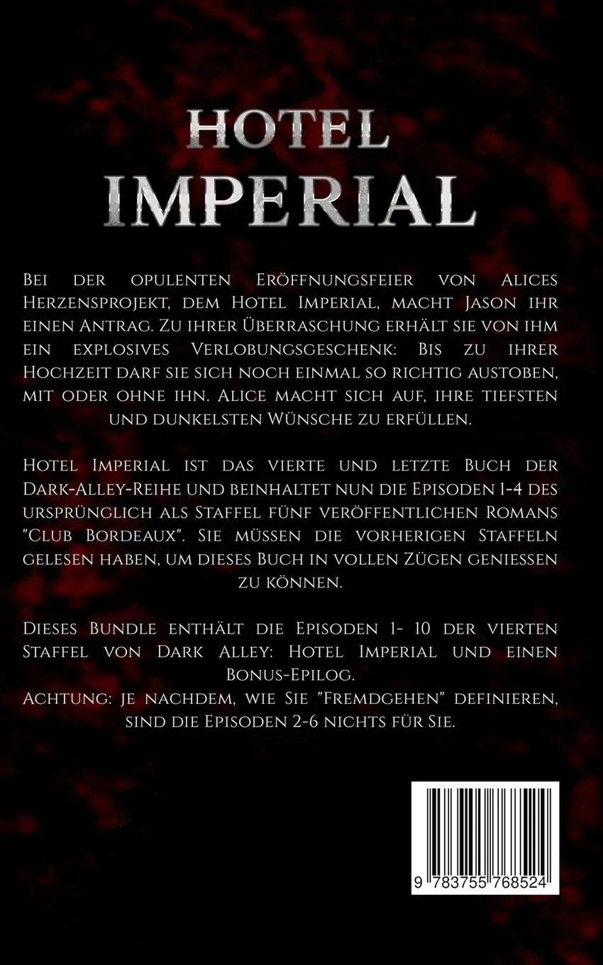 Rückseite: 9783755768524 | Hotel Imperial | Dark Alley Staffel 4 | D. S. Wrights | Taschenbuch