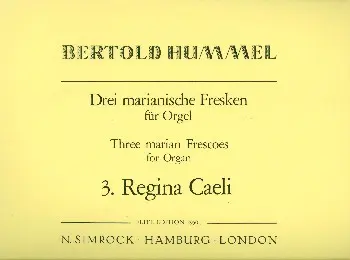 Cover: 9790221108524 | Three Marian Frescos op. 42 | 3. Regina Caeli | Bertold Hummel | Buch