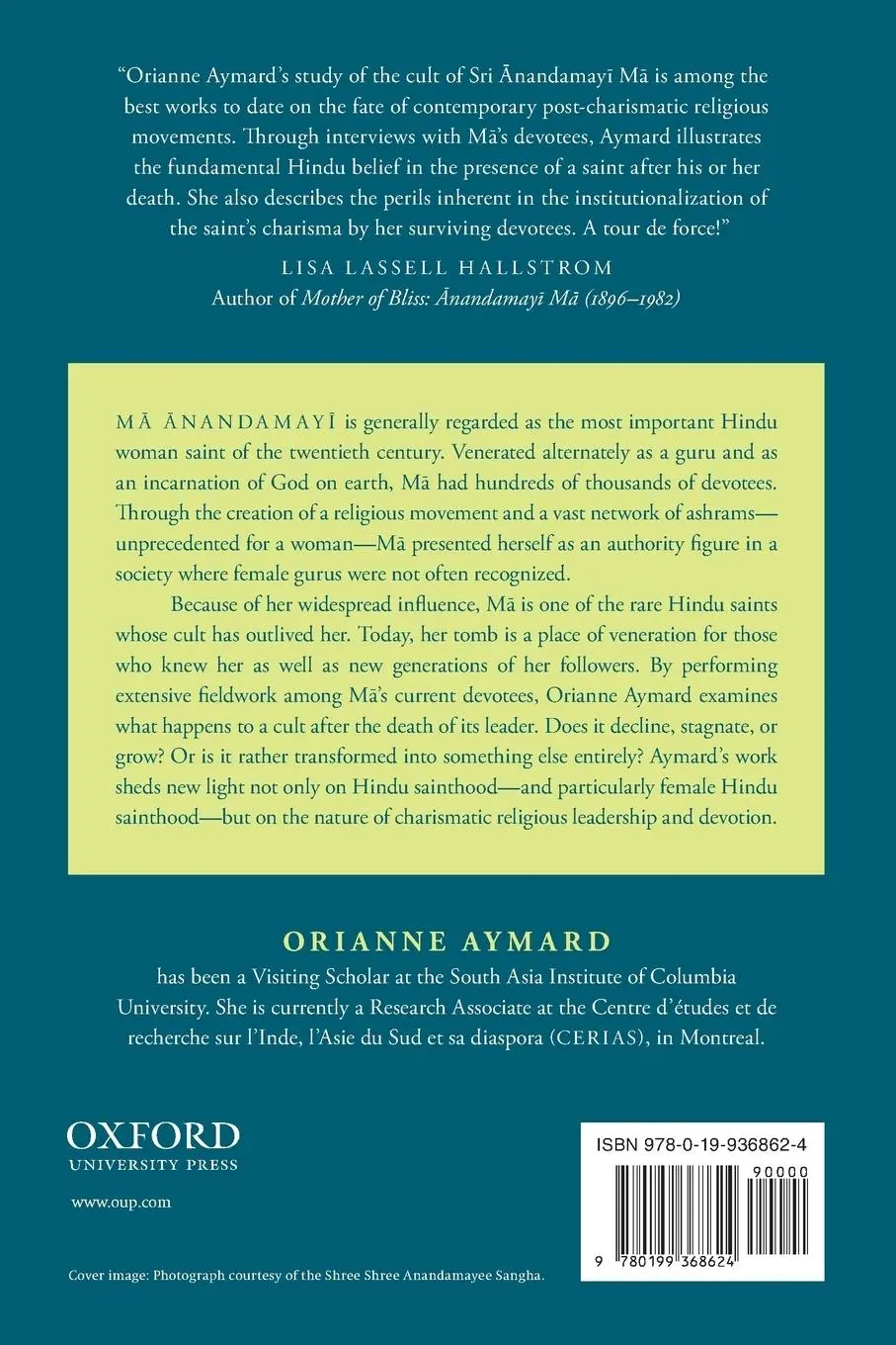 Rückseite: 9780199368624 | When a Goddess Dies | Worshipping Ma Anandamayi After Her Death | Buch