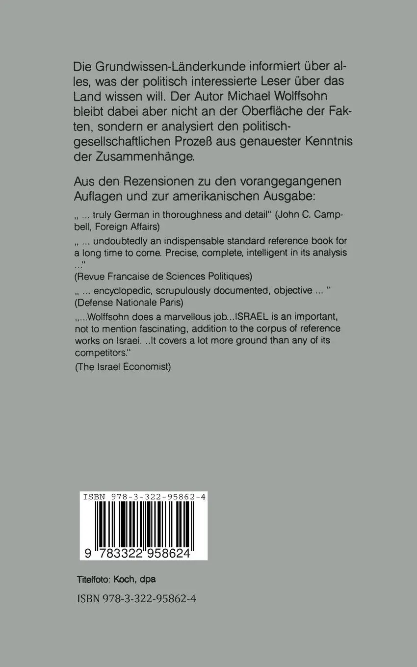 Rückseite: 9783322958624 | Israel | Michael Wolffsohn | Taschenbuch | Paperback | 533 S. | 2012