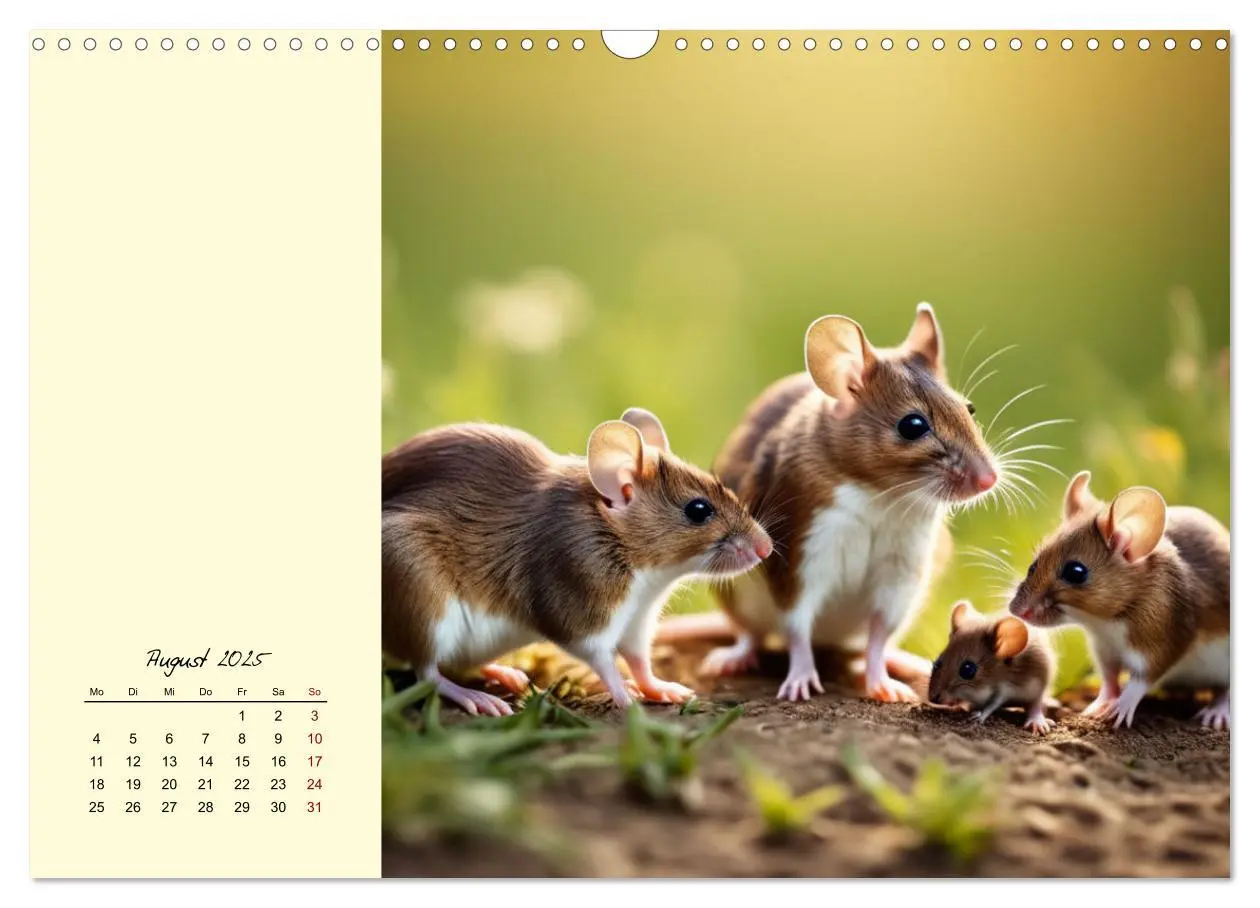 Bild: 9783457148624 | Goldige Mäuse im Grünen (Wandkalender 2025 DIN A3 quer), CALVENDO...