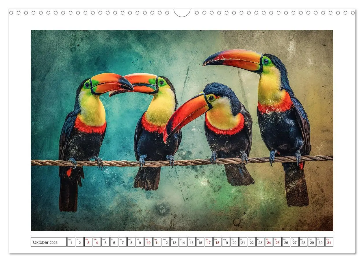 Bild: 9783457528624 | Kunstvolle Vögel (Wandkalender 2026 DIN A3 quer), CALVENDO...