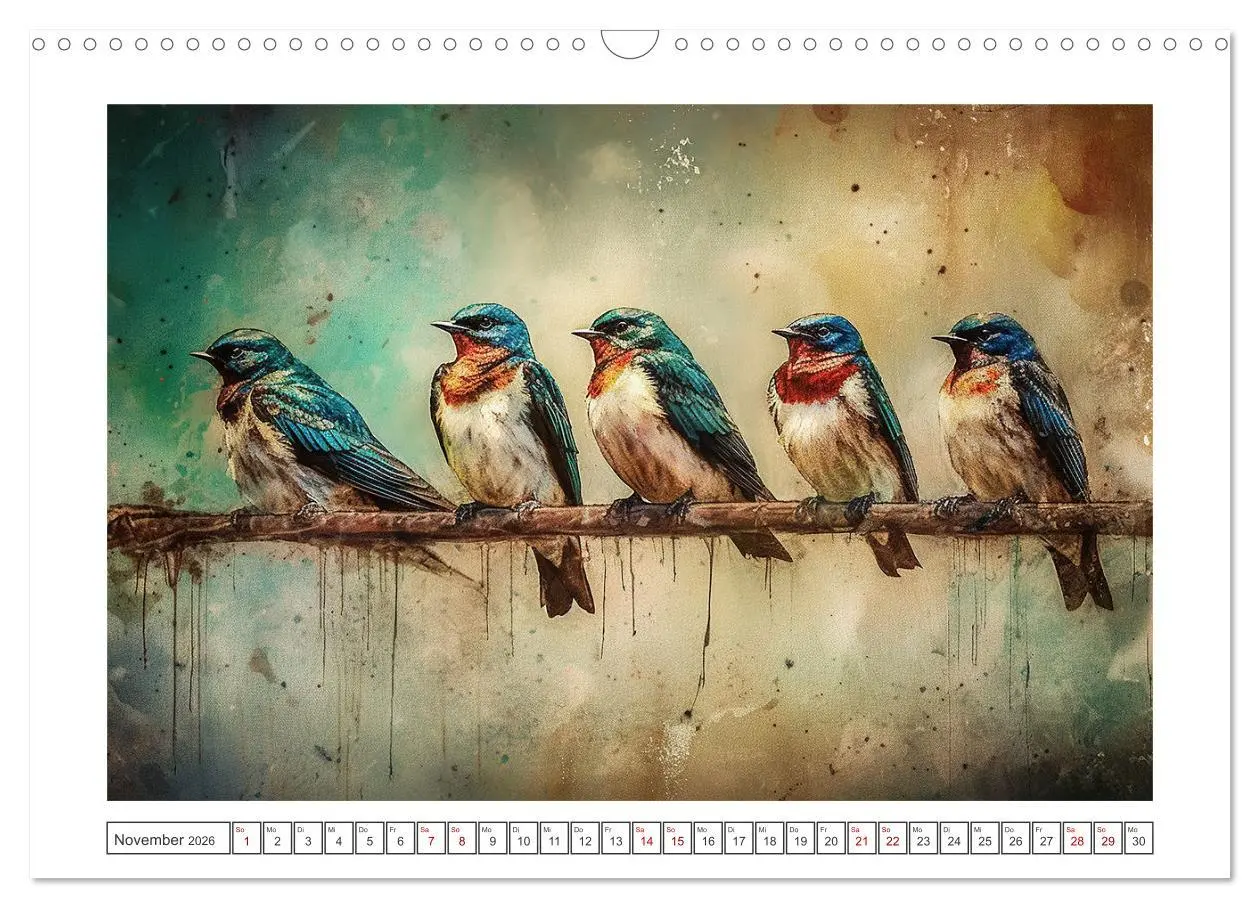 Bild: 9783457528624 | Kunstvolle Vögel (Wandkalender 2026 DIN A3 quer), CALVENDO...