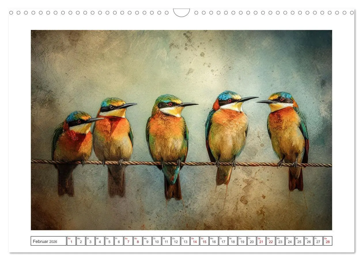 Bild: 9783457528624 | Kunstvolle Vögel (Wandkalender 2026 DIN A3 quer), CALVENDO...