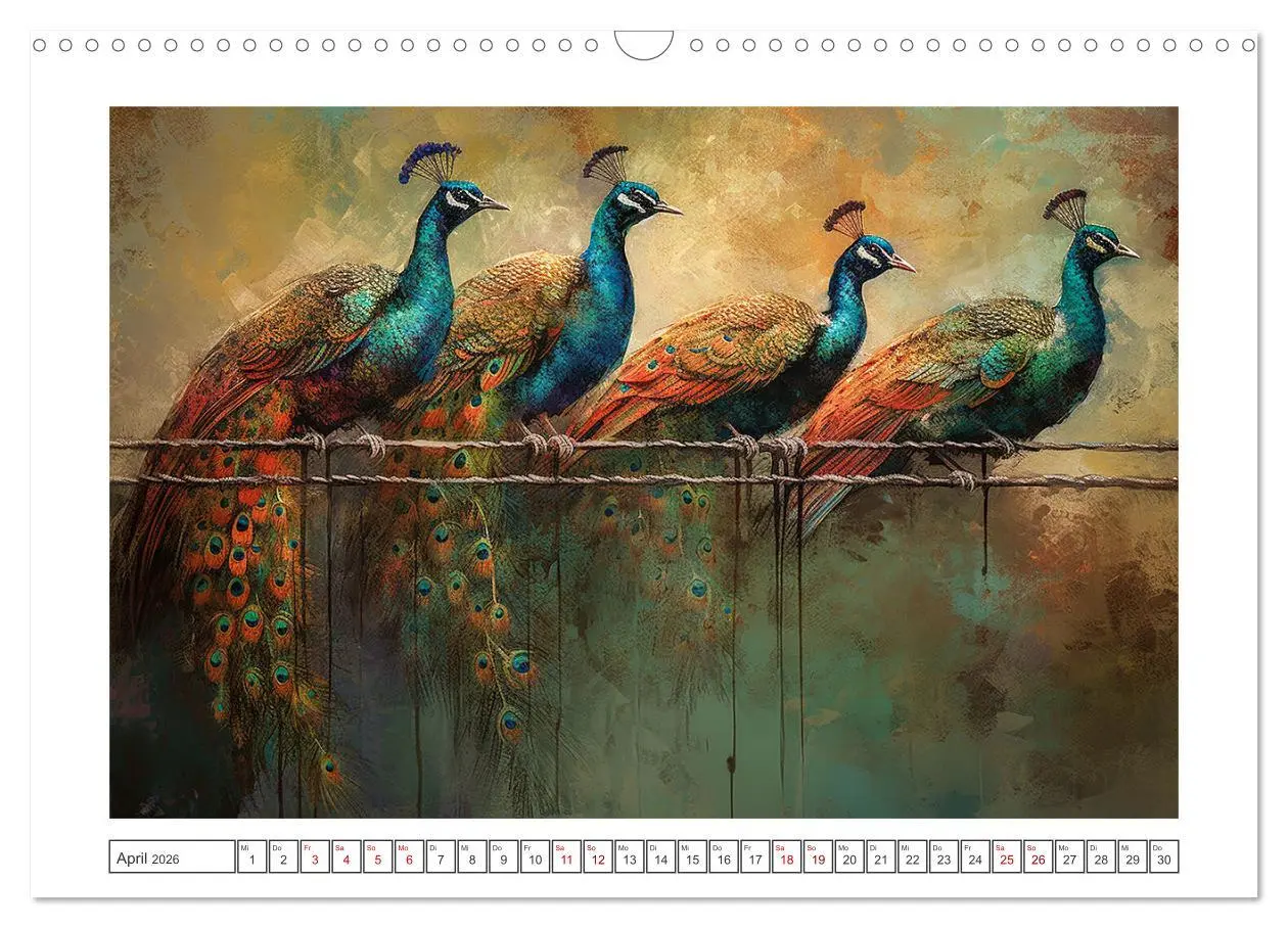 Bild: 9783457528624 | Kunstvolle Vögel (Wandkalender 2026 DIN A3 quer), CALVENDO...