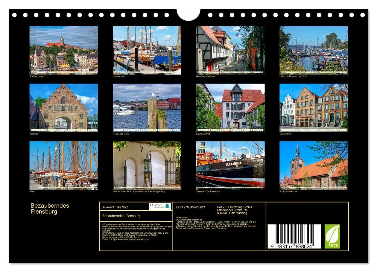 Bild: 9783457838624 | Bezauberndes Flensburg (Wandkalender 2026 DIN A4 quer), CALVENDO...