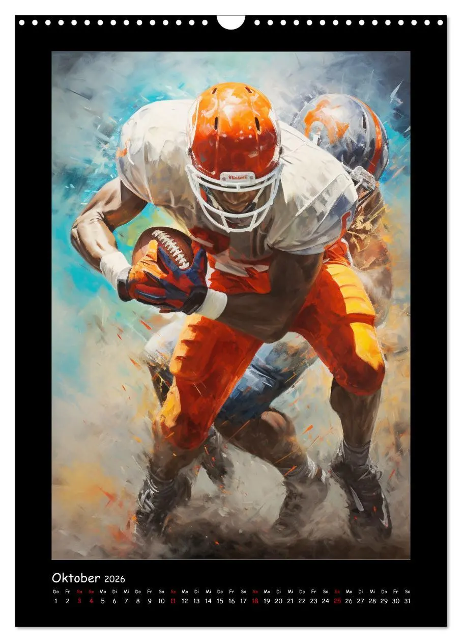 Bild: 9783516308624 | American Football. Paintings (Wandkalender 2026 DIN A3 hoch),...