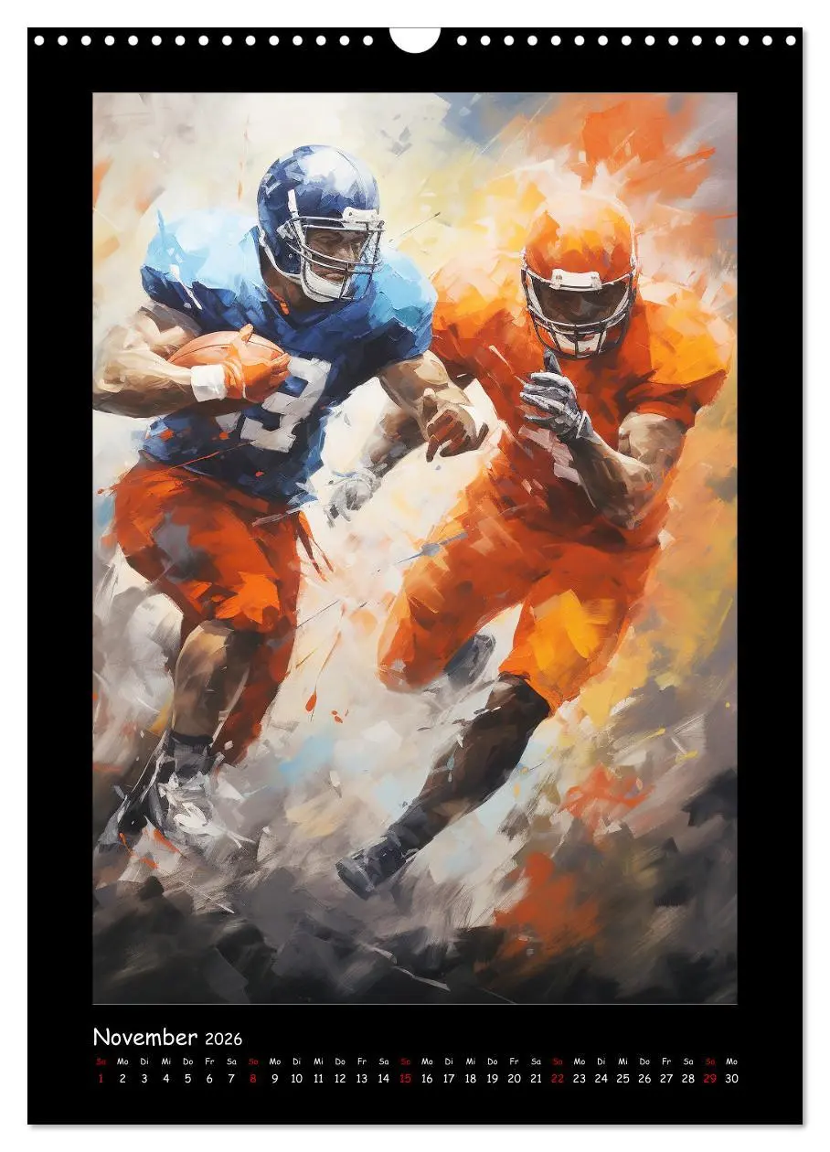 Bild: 9783516308624 | American Football. Paintings (Wandkalender 2026 DIN A3 hoch),...
