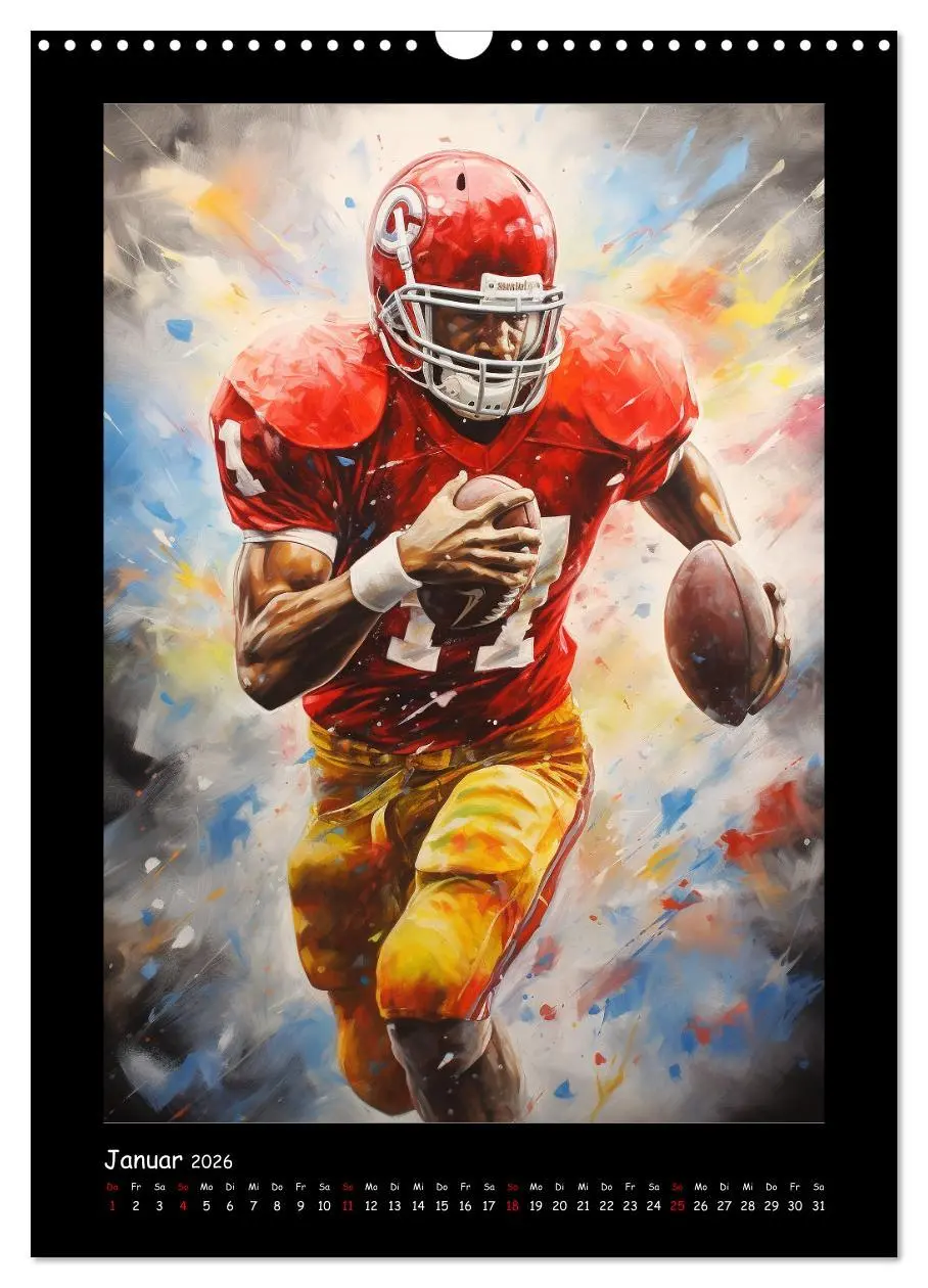 Bild: 9783516308624 | American Football. Paintings (Wandkalender 2026 DIN A3 hoch),...