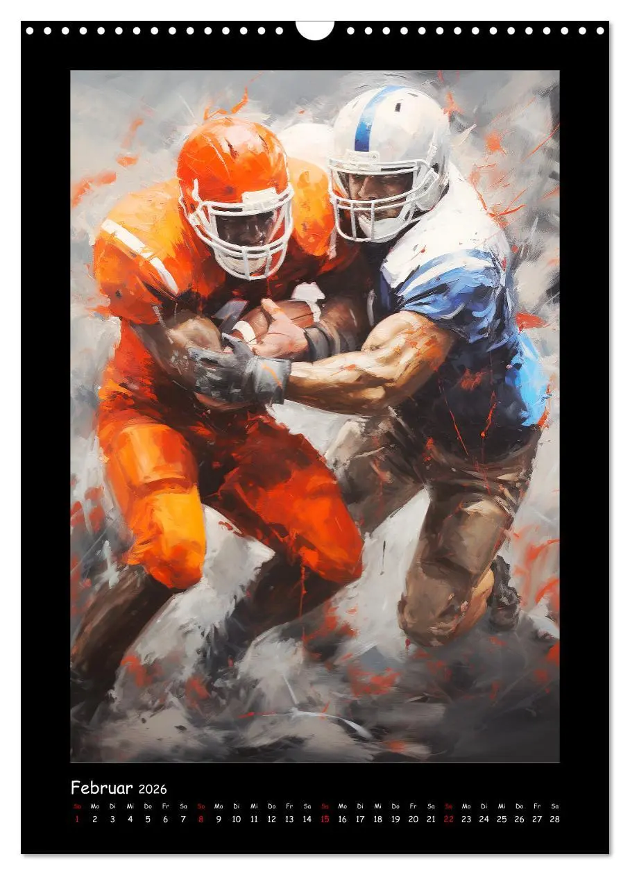 Bild: 9783516308624 | American Football. Paintings (Wandkalender 2026 DIN A3 hoch),...