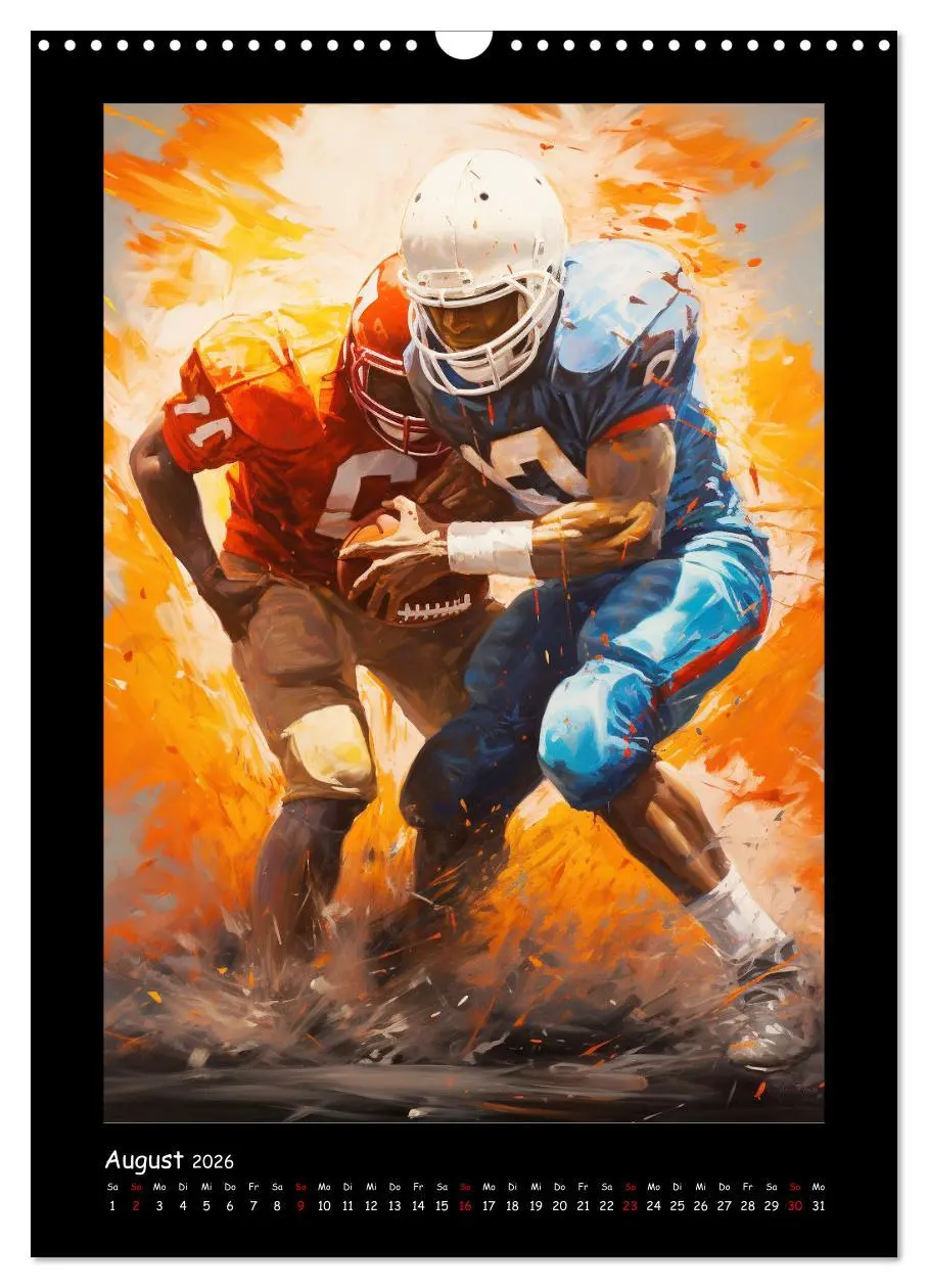 Bild: 9783516308624 | American Football. Paintings (Wandkalender 2026 DIN A3 hoch),...