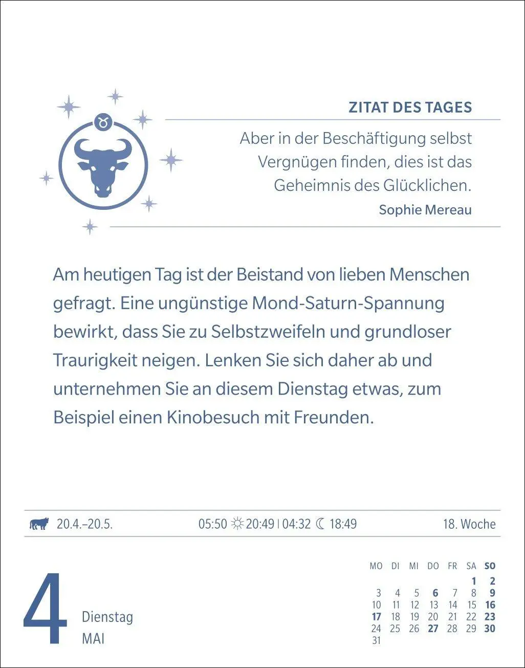 Bild: 9783840038624 | Stier Sternzeichenkalender 2027 - Tagesabreißkalender - Ihr...