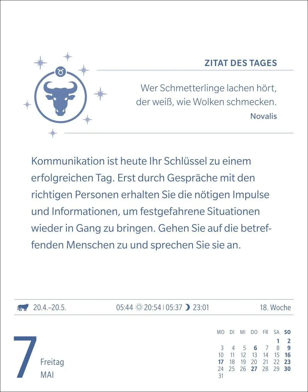 Bild: 9783840038624 | Stier Sternzeichenkalender 2027 - Tagesabreißkalender - Ihr...