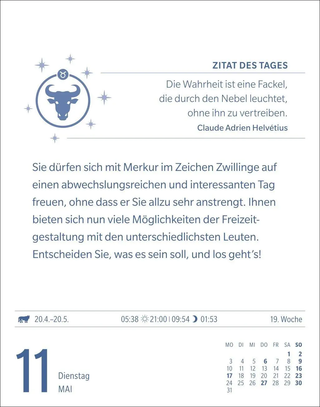 Bild: 9783840038624 | Stier Sternzeichenkalender 2027 - Tagesabreißkalender - Ihr...