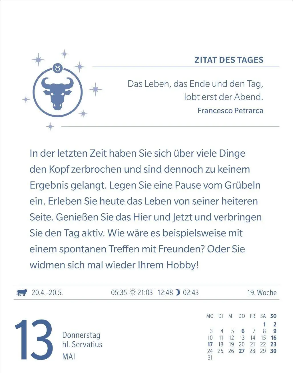 Bild: 9783840038624 | Stier Sternzeichenkalender 2027 - Tagesabreißkalender - Ihr...