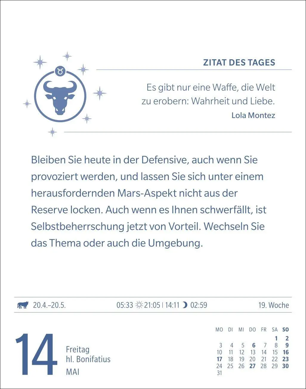 Bild: 9783840038624 | Stier Sternzeichenkalender 2027 - Tagesabreißkalender - Ihr...