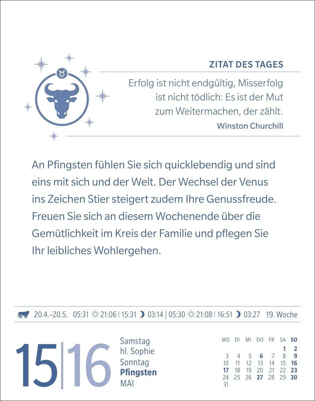 Bild: 9783840038624 | Stier Sternzeichenkalender 2027 - Tagesabreißkalender - Ihr...