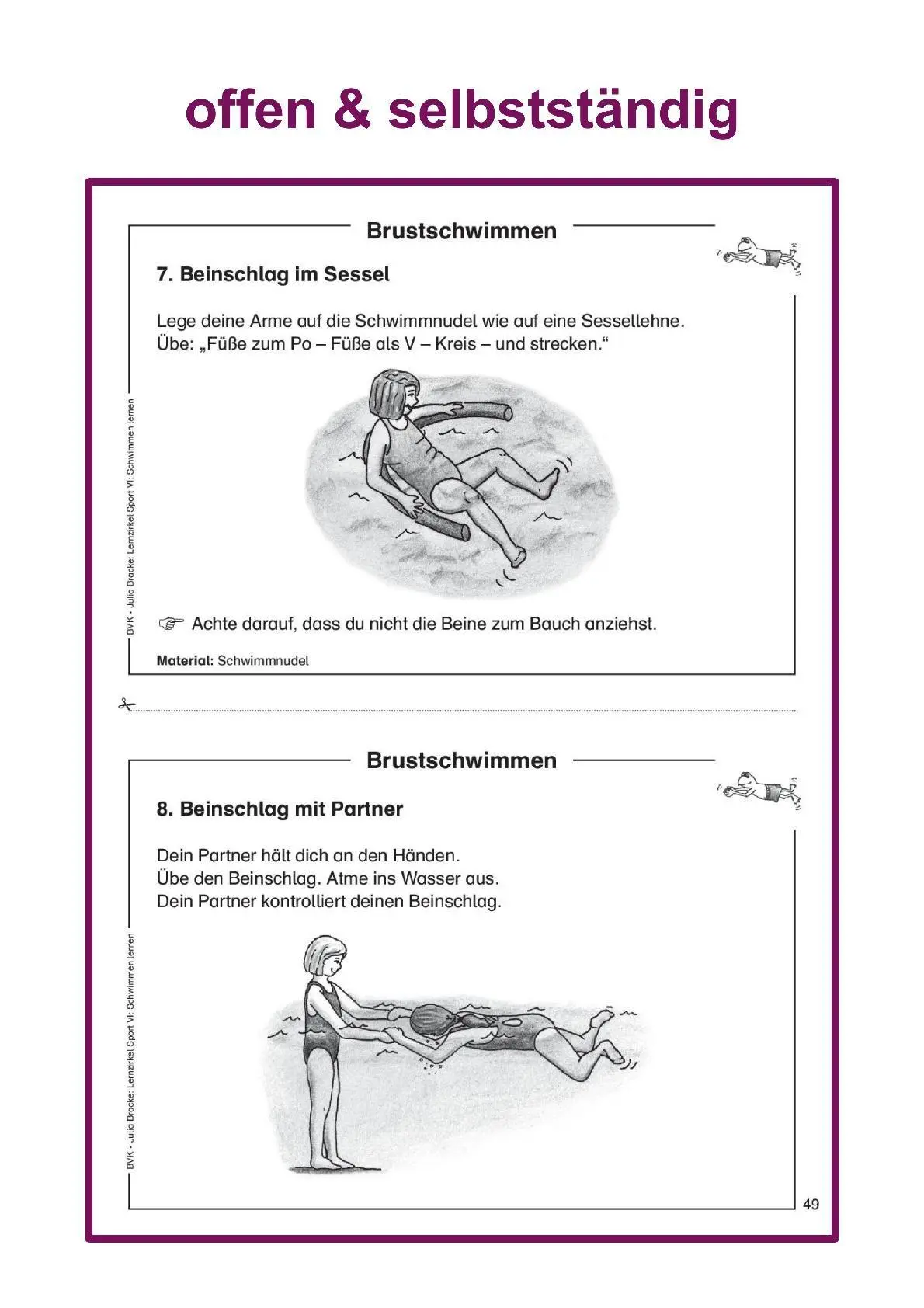 Bild: 9783938458624 | Lernzirkel Sport 6 | Schwimmen lernen. 1.-4. Klasse | Julia Bracke