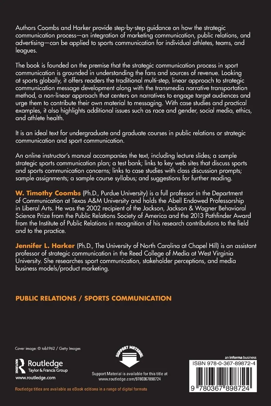 Rückseite: 9780367898724 | Strategic Sport Communication | W. Timothy Coombs (u. a.) | Buch