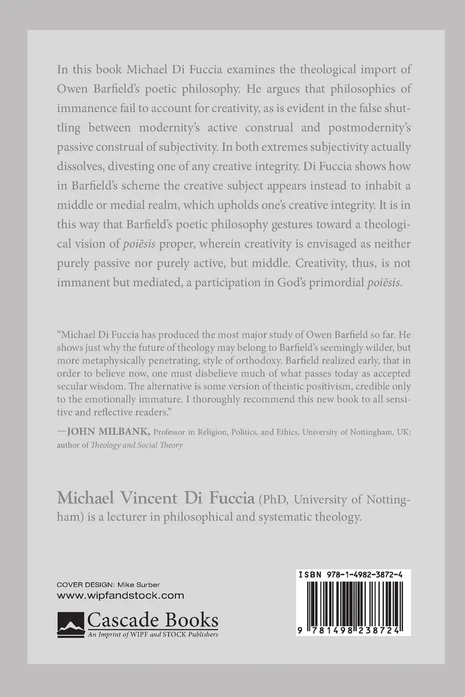 Rückseite: 9781498238724 | Owen Barfield | Michael V. Di Fuccia | Taschenbuch | Englisch | 2016