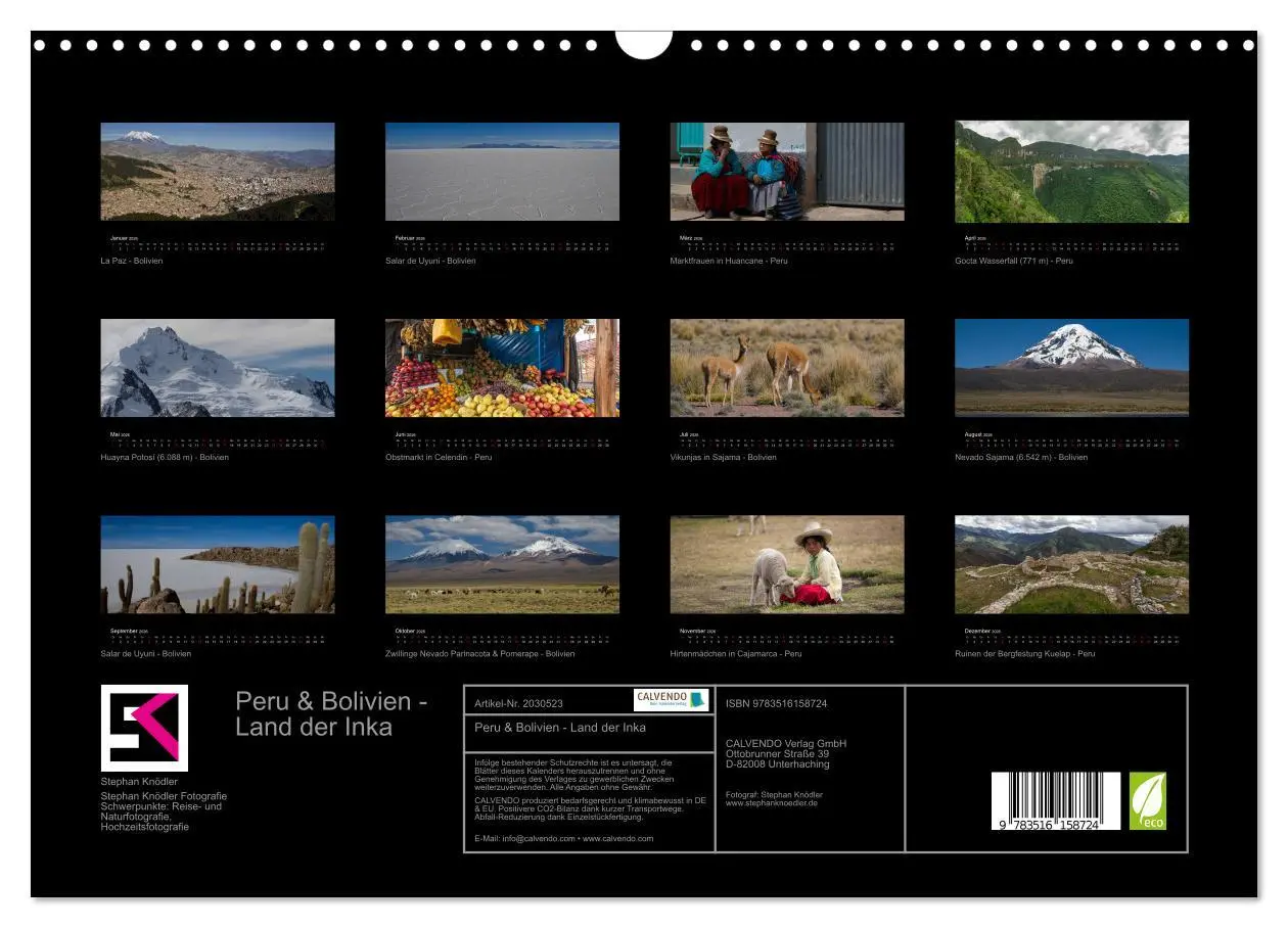 Bild: 9783516158724 | Peru &amp; Bolivien - Land der Inka (Wandkalender 2026 DIN A3 quer),...