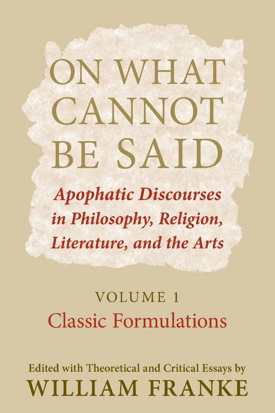 Cover: 9780268028824 | On What Cannot Be Said | William P. Franke | Taschenbuch | Englisch